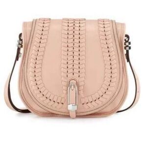 GUC orYANY Amanda Leather Saddle Crossbody Bag In Blush Pink/Silver Hardware